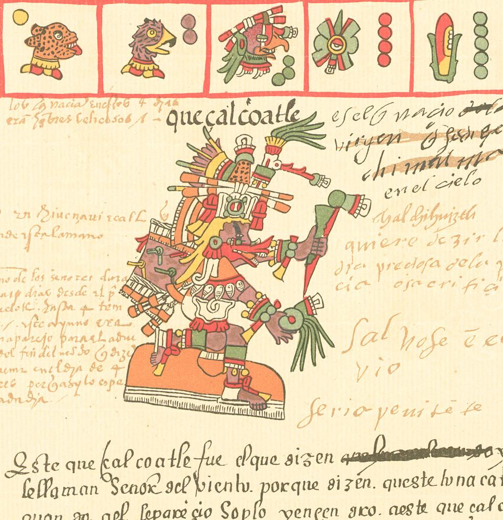 Quetzalcoatl disegnato nel Codice Telleriano